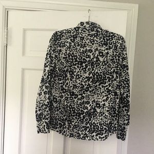JCrew long sleeve 100% cotton black and white print, size 6